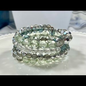 Cute Beaded Bracelet Light Blue Colors